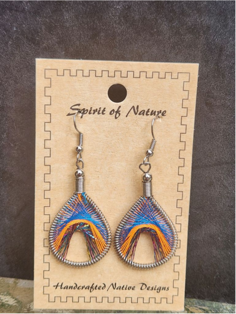 Spirit of Nature Thread Woven Teardrop Earrings